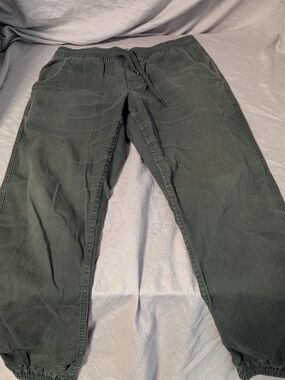 FairPlay Men's Jogger Pants Green Activewear Drawstring Elastic Waist Tapered 32